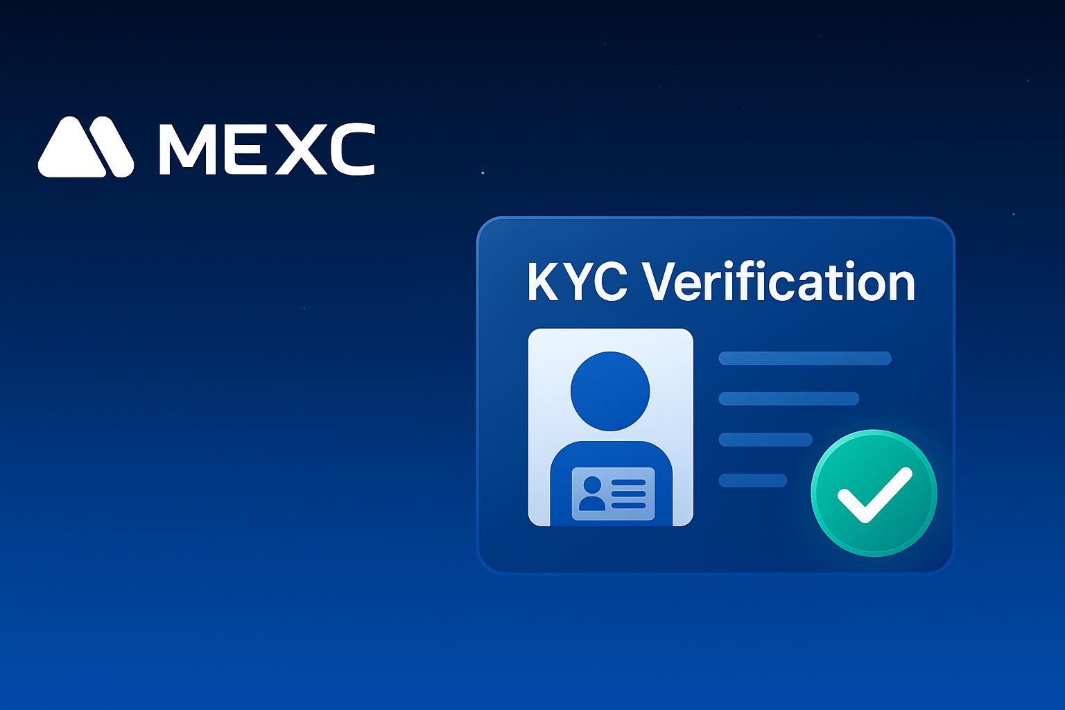MEXC identity verification screen requesting ID upload and selfie confirmation
