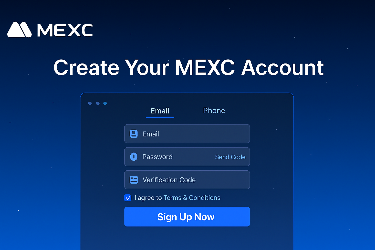 Create a MEXC account quickly